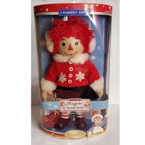 BrassKey Keepsakes 15" Tall Raggedy Ann Christmas Doll New In Damaged Box